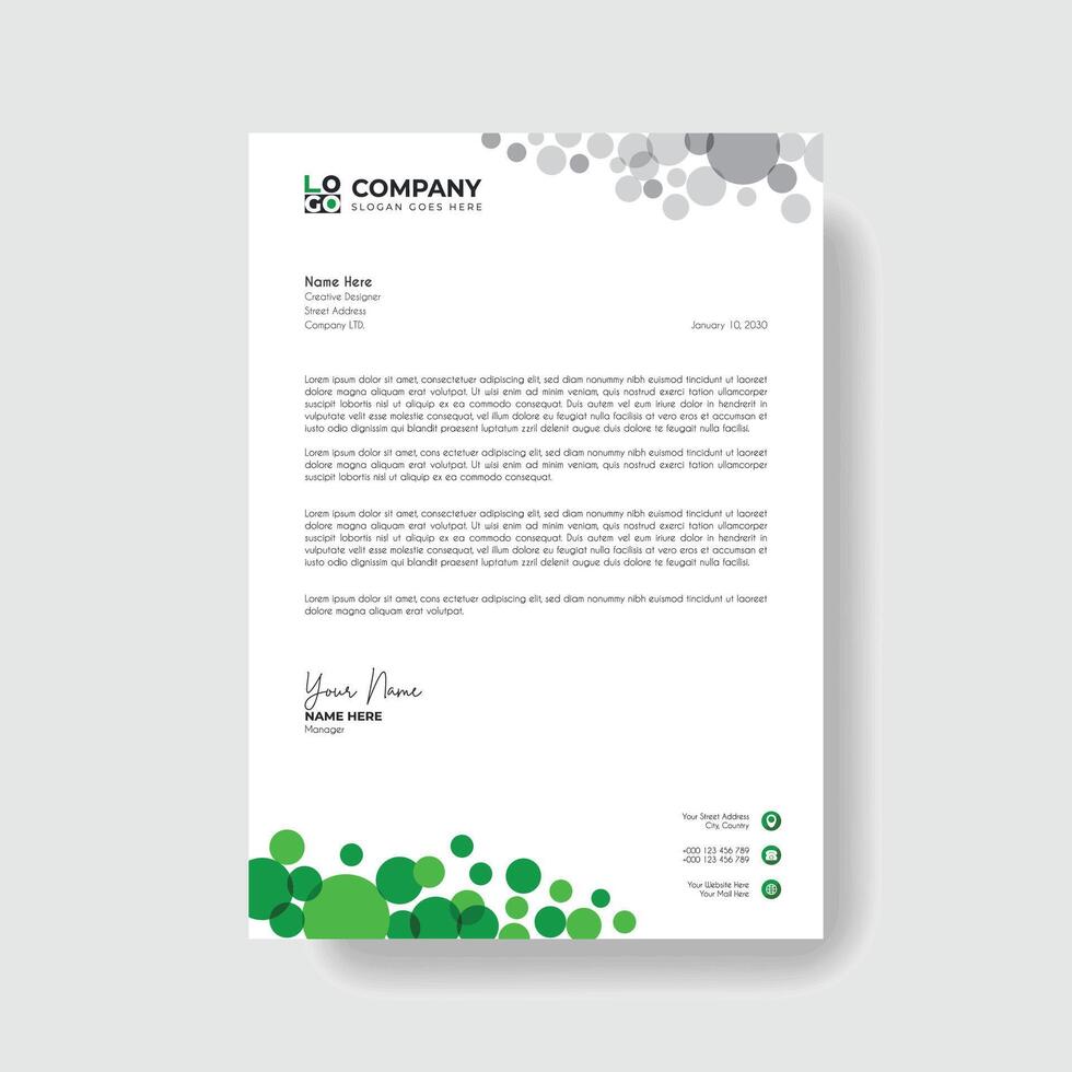 Professional And Creative Modern Corporate Business Letter Head Template. vector