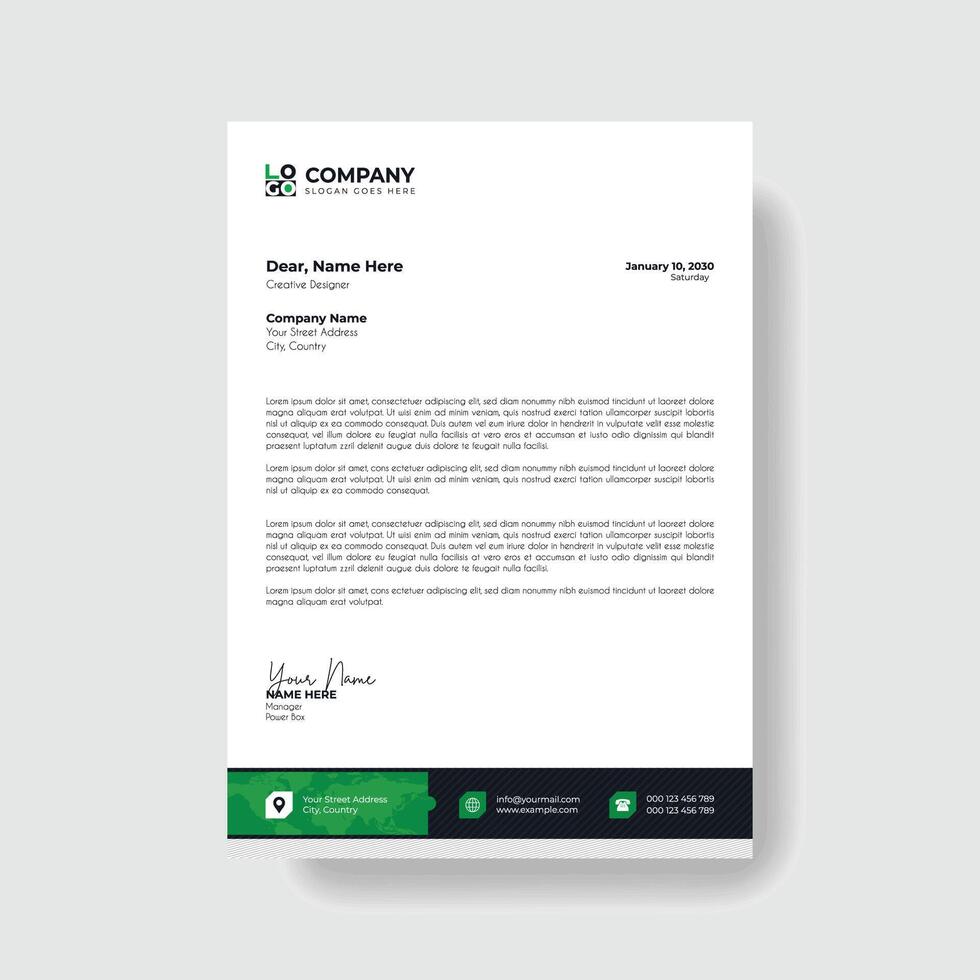 Professional And Creative Modern Corporate Business Letter Head Template. vector