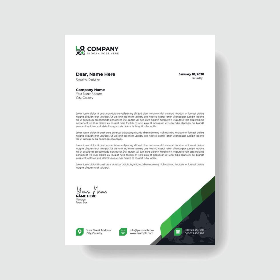 Professional And Creative Modern Corporate Business Letter Head Template. vector