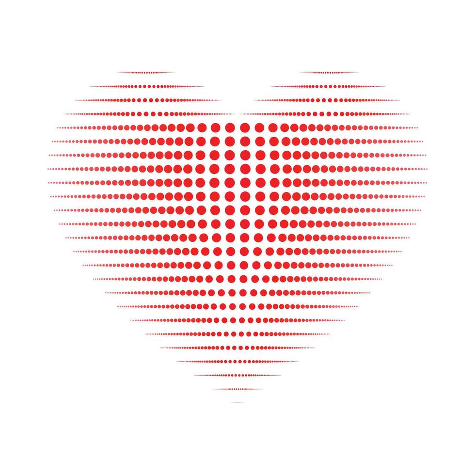 Heart icon. Red heart shape. Simple line icon. Vector set of love symbols. Dotted line heart.