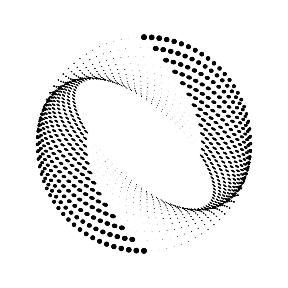 trama de semitonos circular punteado marcos colocar. circulo puntos aislado en el blanco antecedentes. logo diseño elemento para médico, tratamiento, cosmético. redondo frontera utilizando trama de semitonos circulo puntos textura. vector