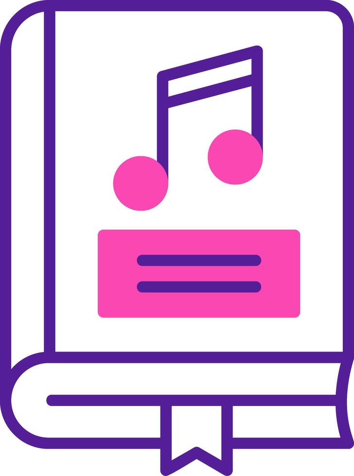 icono de vector de libro de música