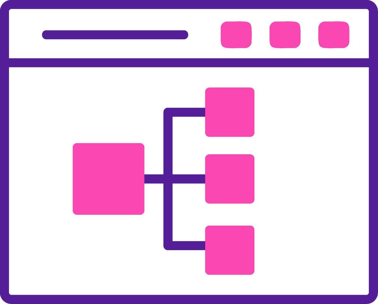 en línea diagrama de flujo vector icono