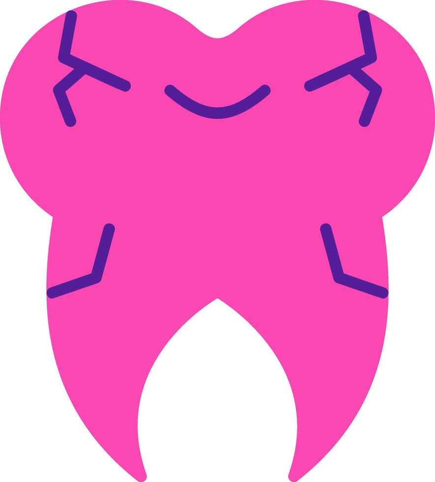 Cracked Tooth Vector Icon