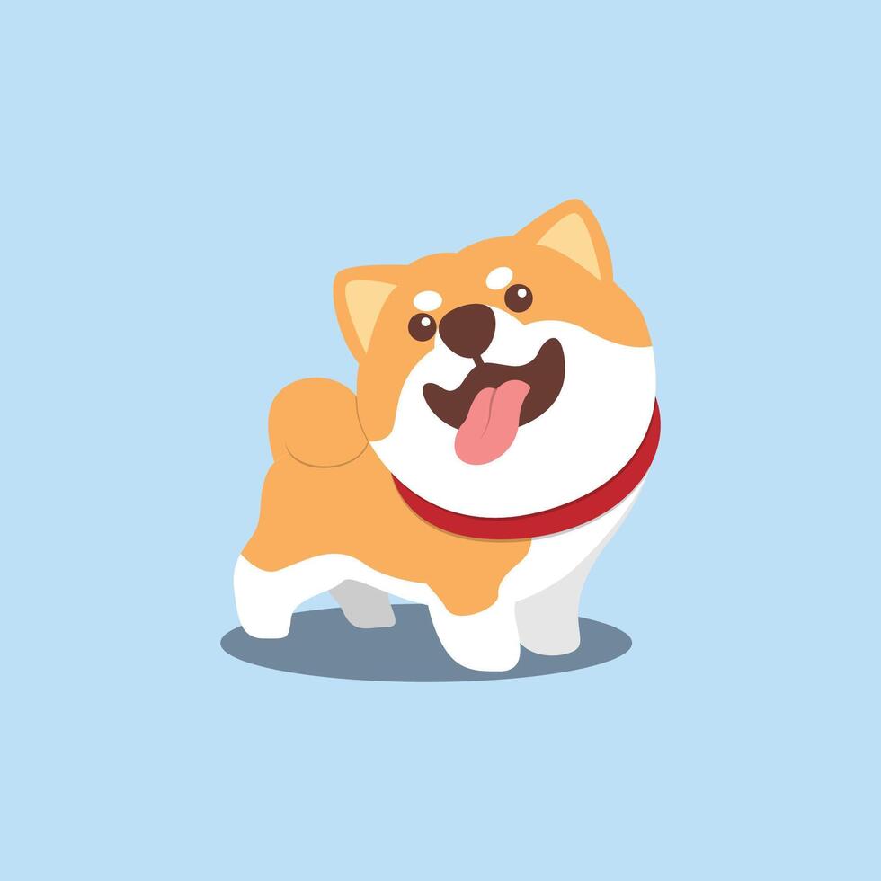 linda shiba inu perro plano diseño, vector ilustración