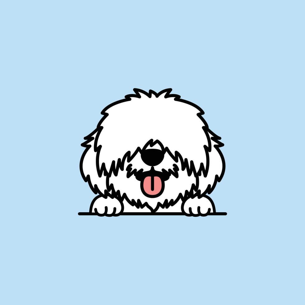 Cute coton de tulear puppy cartoon, vector illustration