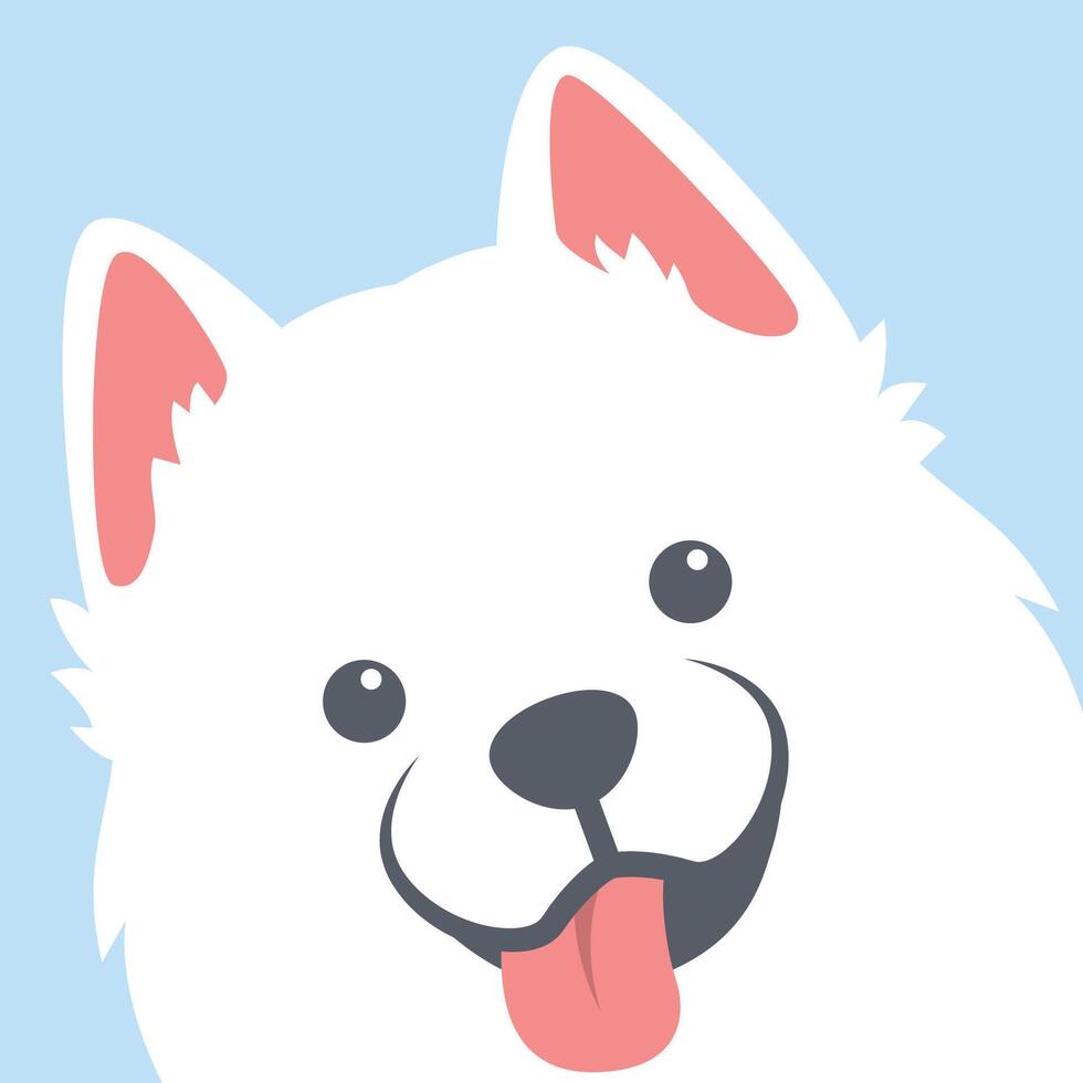 linda Samoyedo perro rostro, vector ilustración