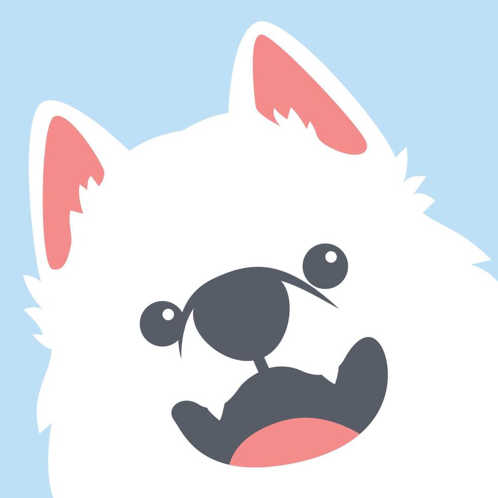 Cute samoyed dog face, vector illustration