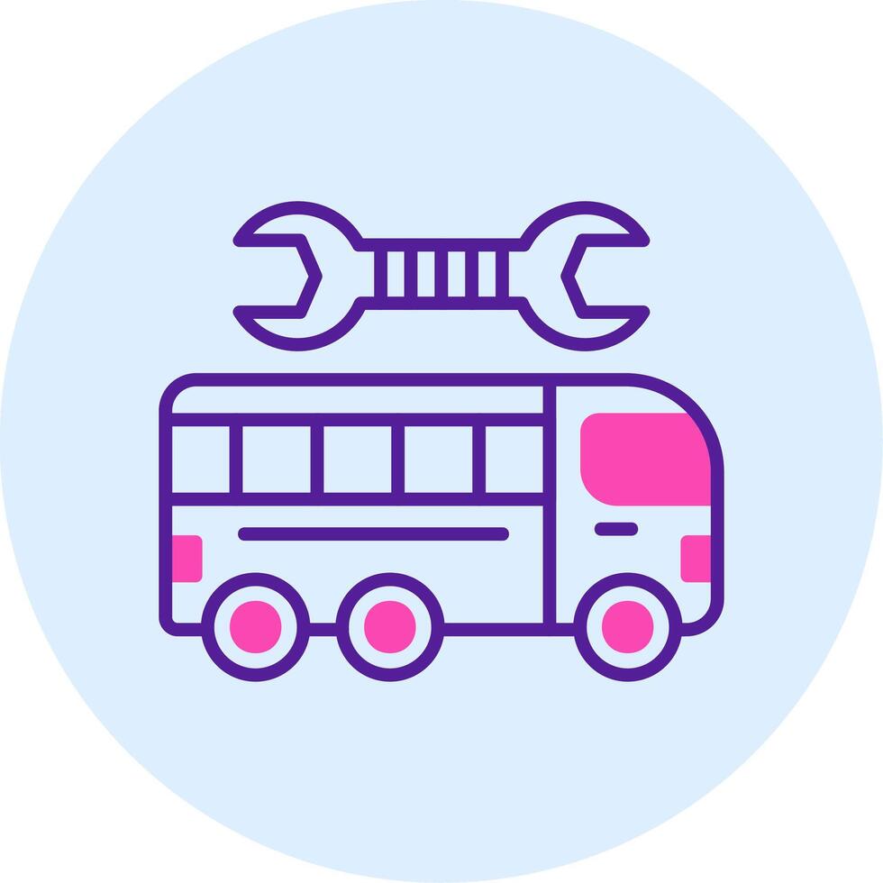 reparando autobús vector icono