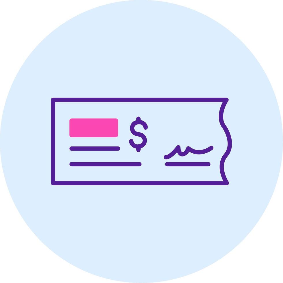 Bank Check Vector Icon