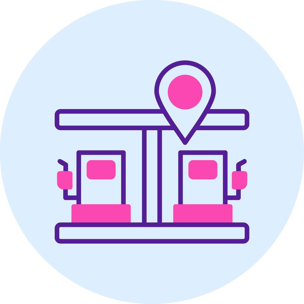 Gas Station Pin Vector Icon