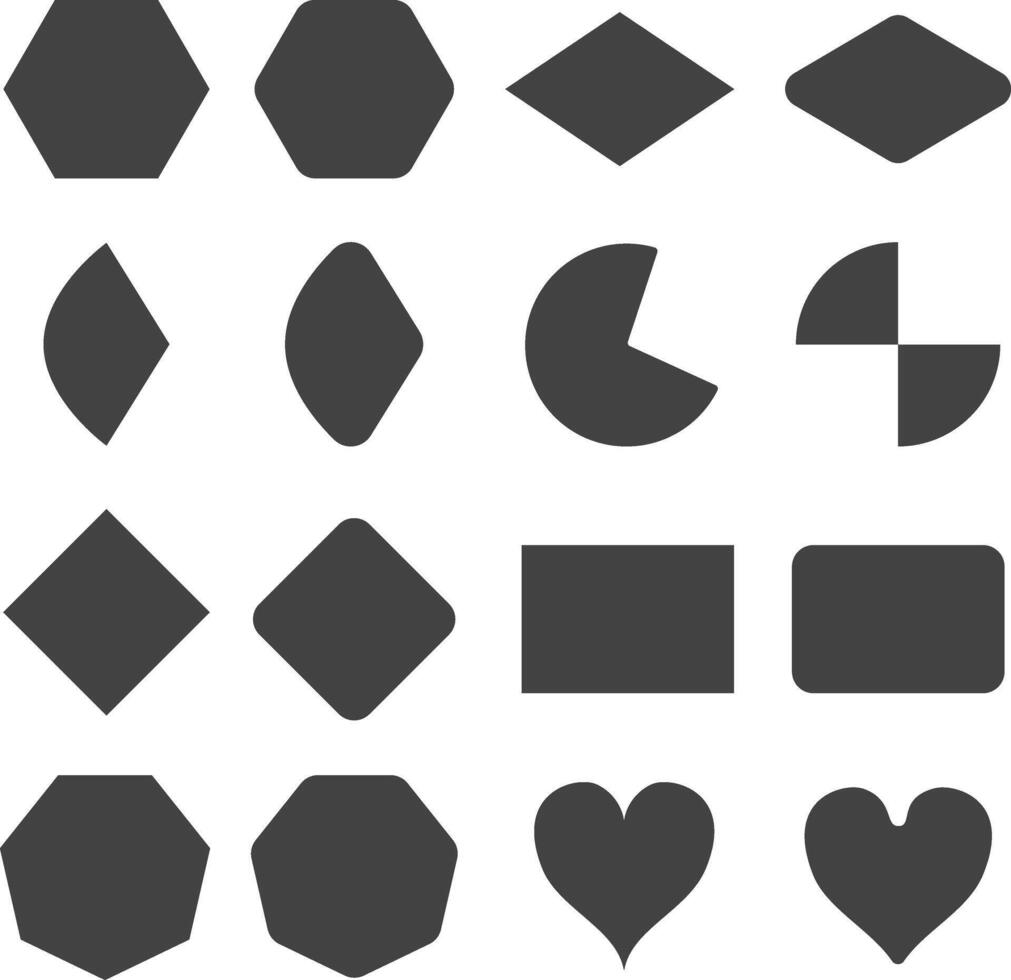 Wavy Edge Rectangle Shapes Icon Set vector