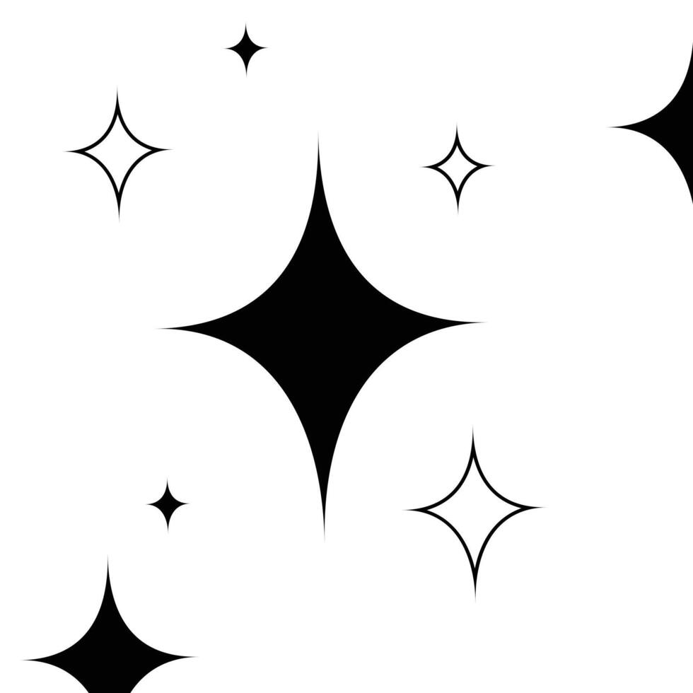 Star icons. Twinkling stars. Sparkles, shining burst. vector