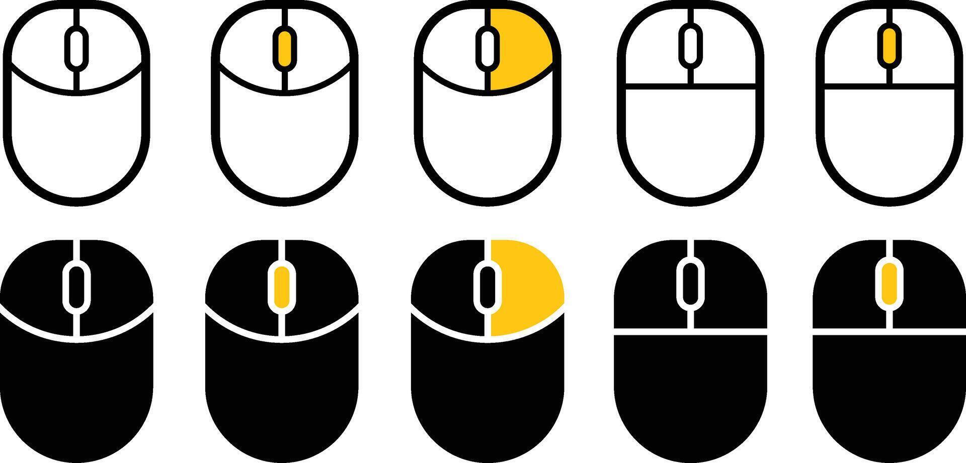 Computer mouse set Vector illustration.