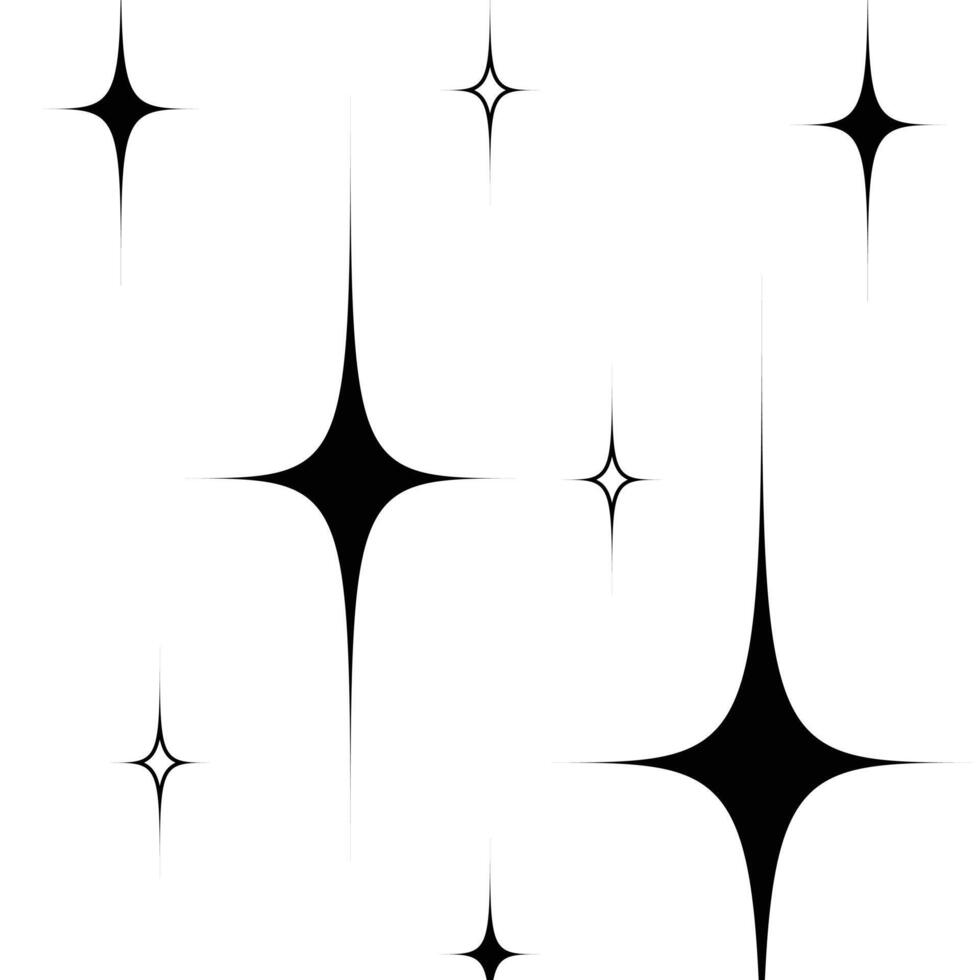 Star icons. Twinkling stars. Sparkles, shining burst. vector