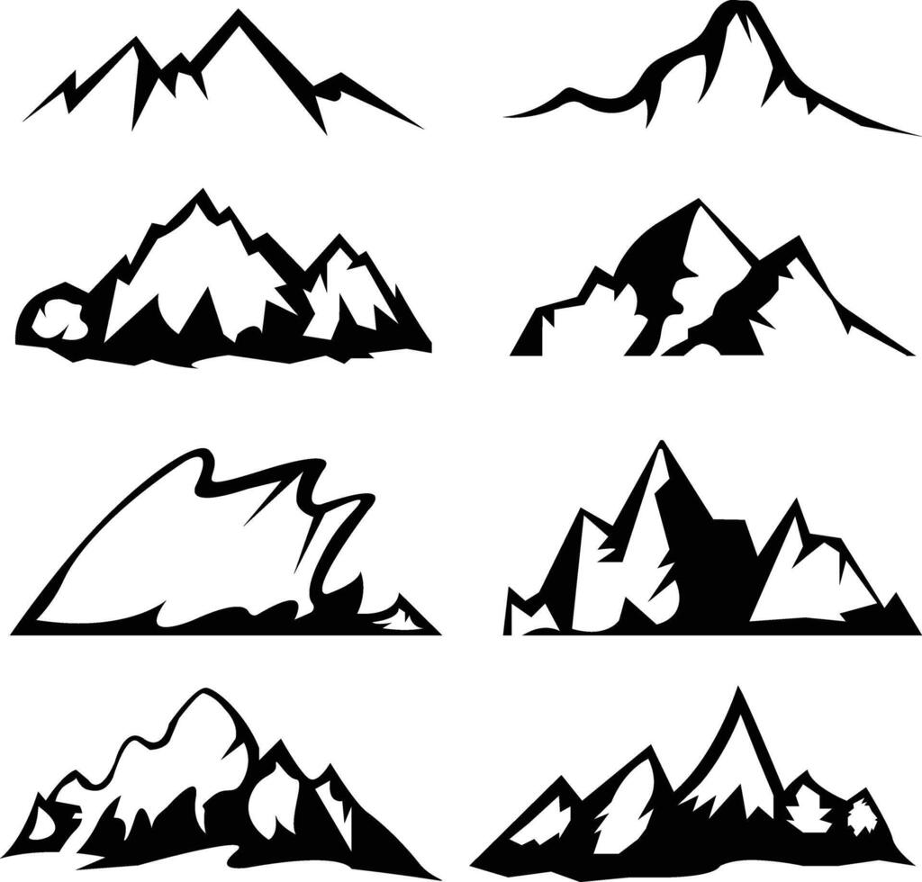 Mountain vector elements Create your own outdoor label, wilderness retro patch, adventure vintage badges, hiking stamps.