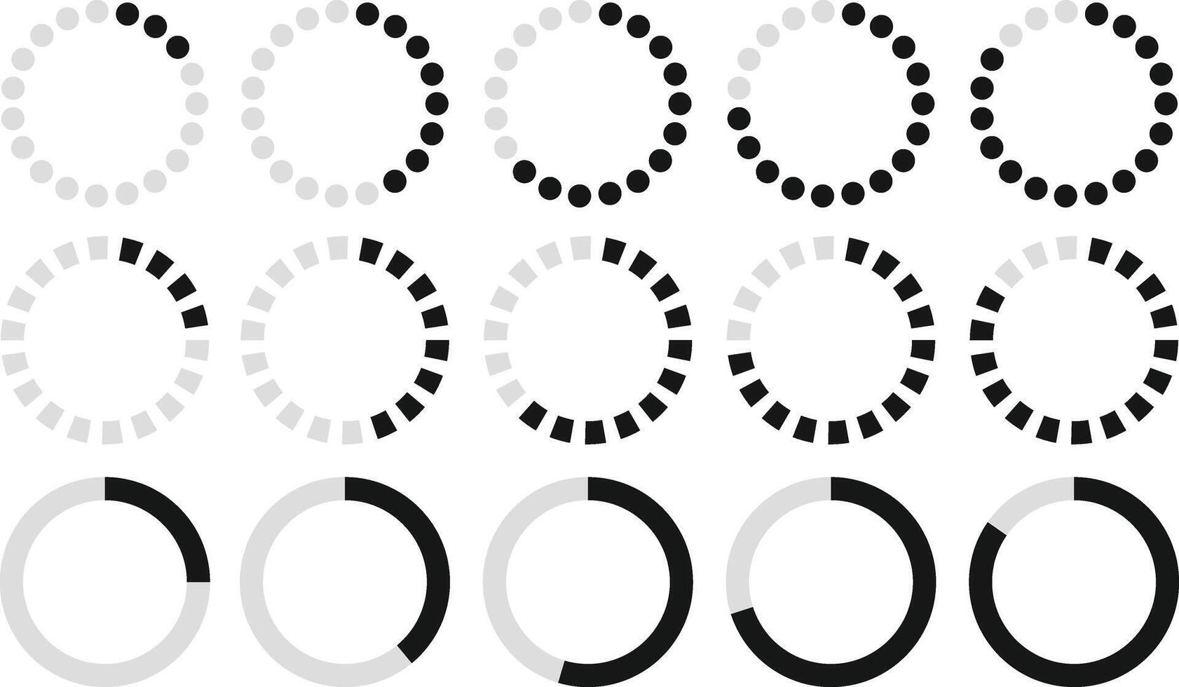 Load bar collection. loading icons on white background. vector