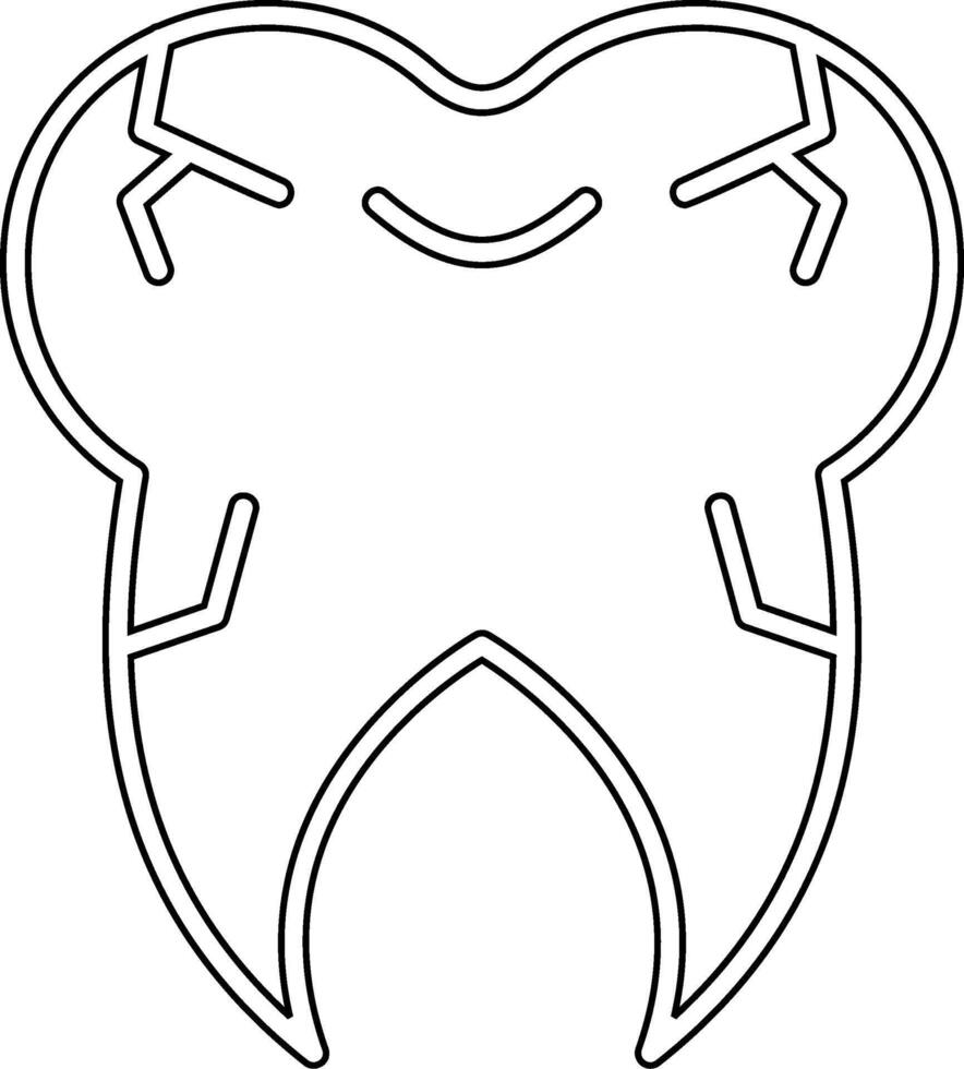 Cracked Tooth Vector Icon