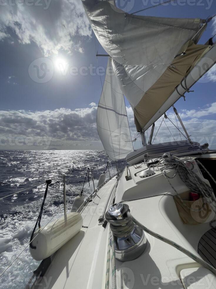 a view of the sailboat from the deck photo