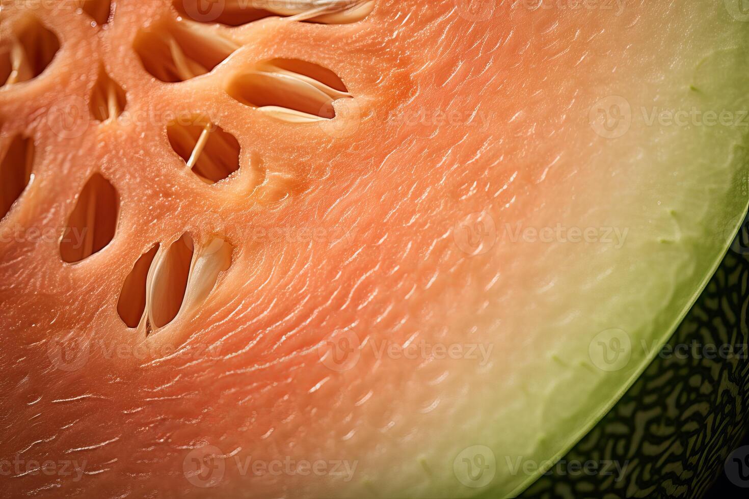 AI generated Refreshing Melon half closeup. Generate Ai photo