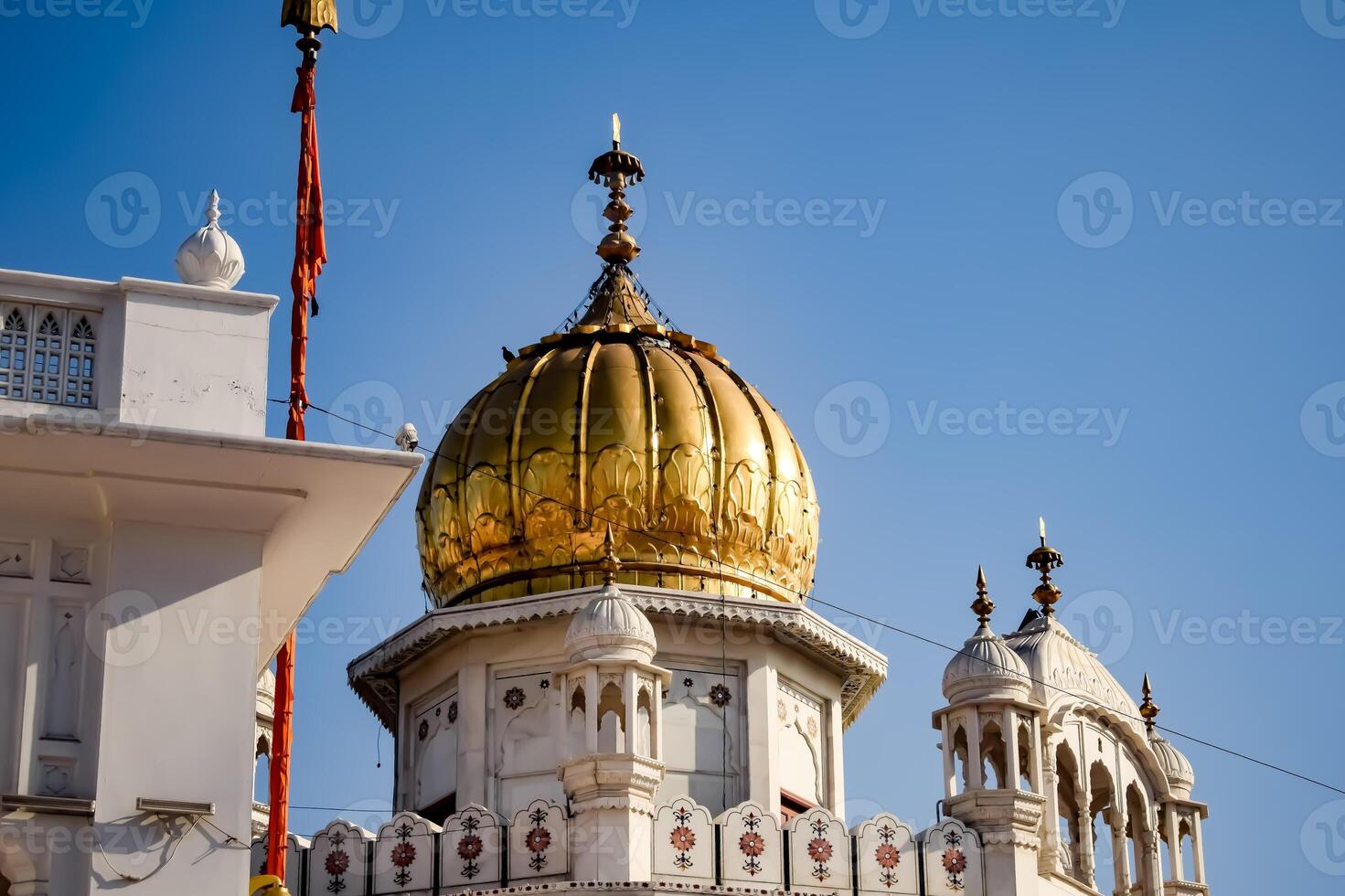View of details of architecture inside Golden Temple - Harmandir Sahib in Amritsar, Punjab, India, Famous indian sikh landmark, Golden Temple, the main sanctuary of Sikhs in Amritsar, India photo