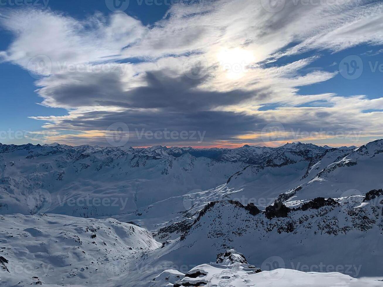 paisaje de montaña de invierno foto