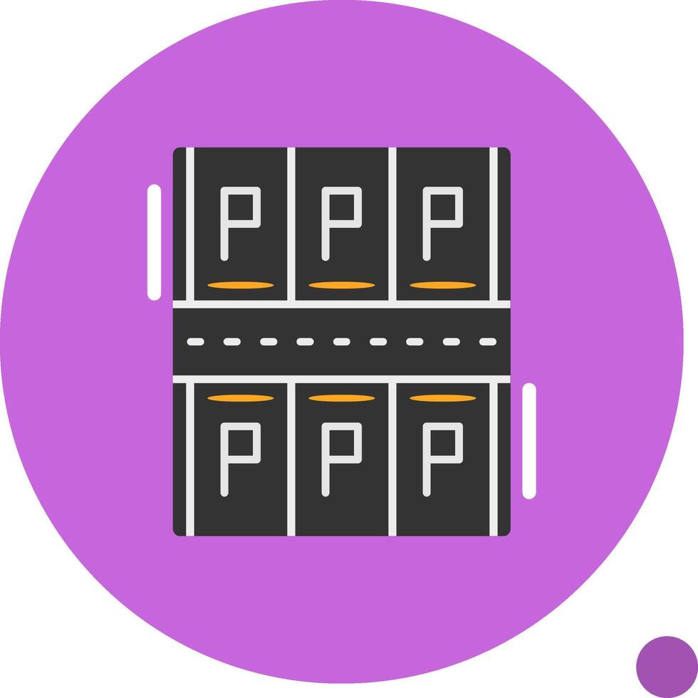 Parking lot Flat Shadow Icon vector