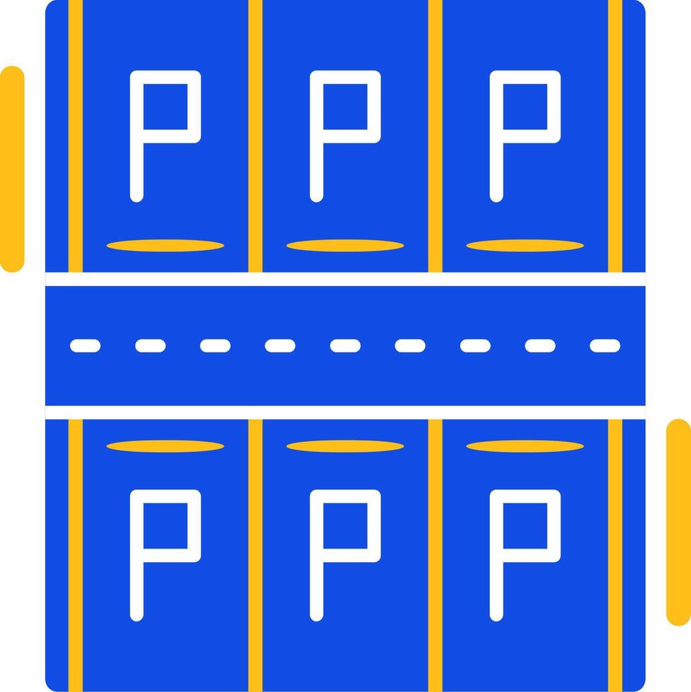 Parking lot Flat Two Color Icon vector