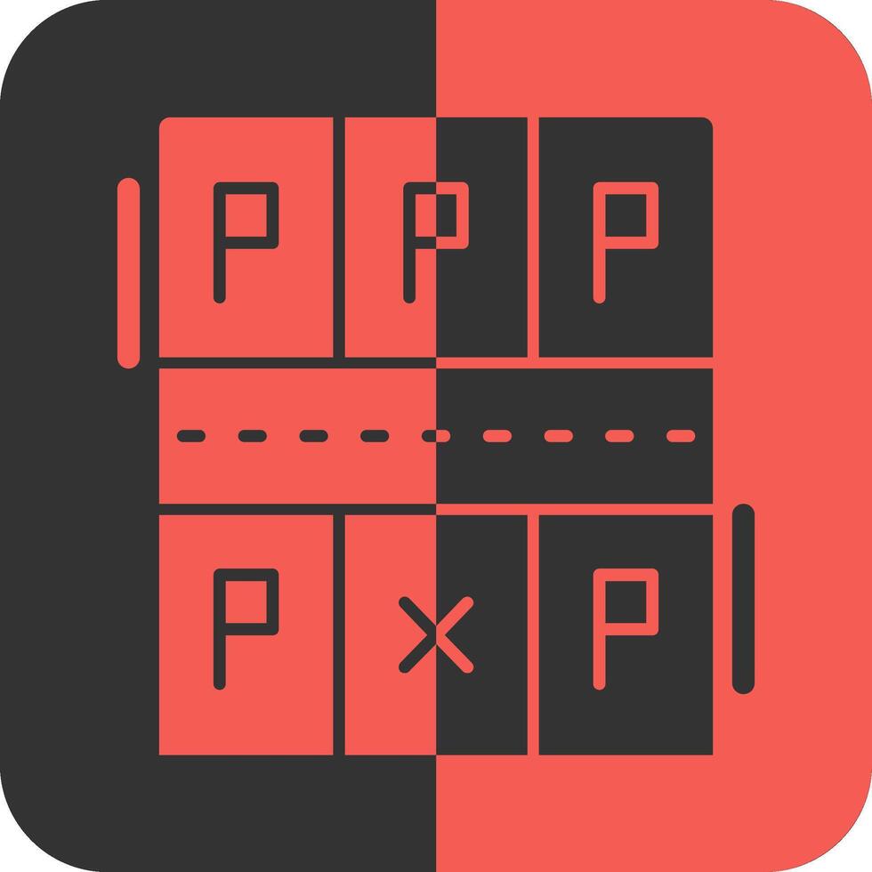 Parking lot Red Inverse Icon vector