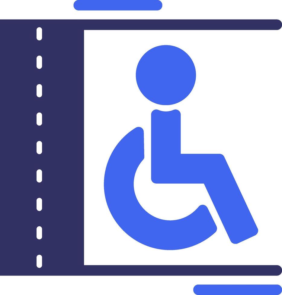 Handicap parking Solid Two Color Icon vector