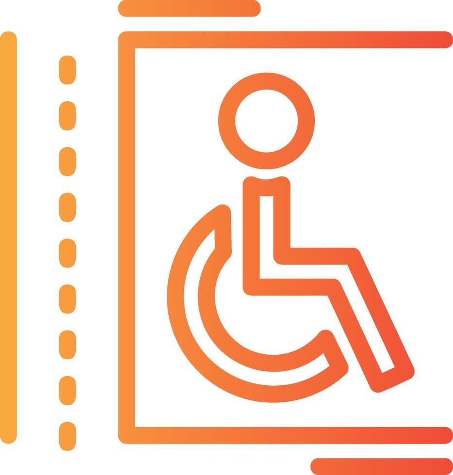 Handicap parking Linear Gradient Icon vector