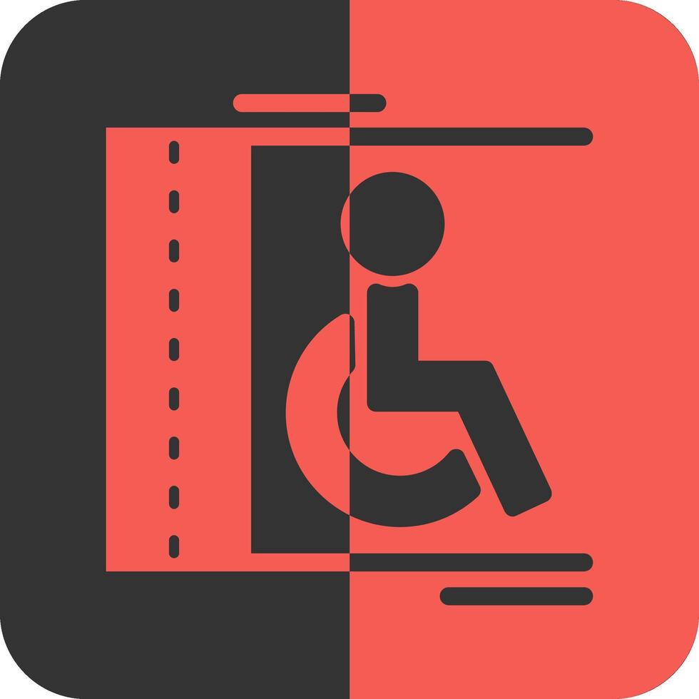 Handicap parking Red Inverse Icon vector