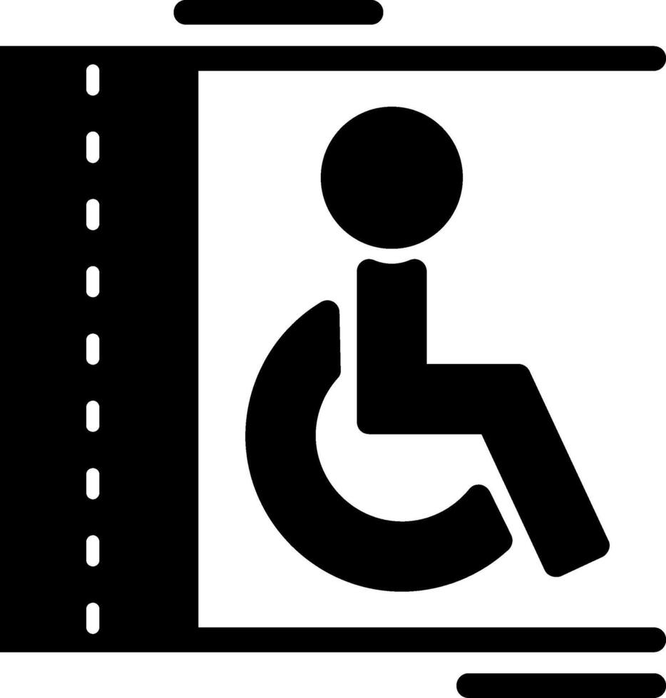 Desventaja estacionamiento glifo icono vector