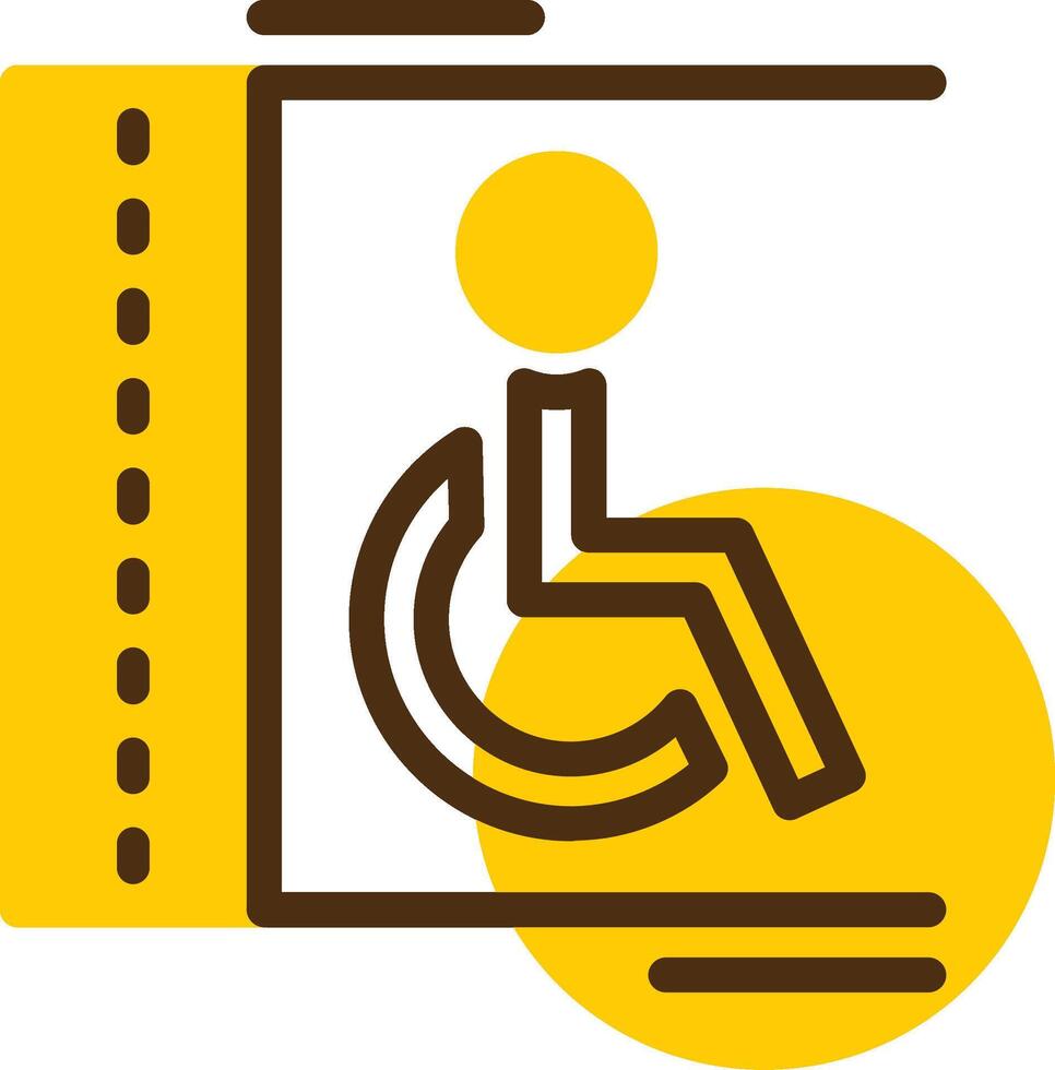 Handicap parking Yellow Lieanr Circle Icon vector
