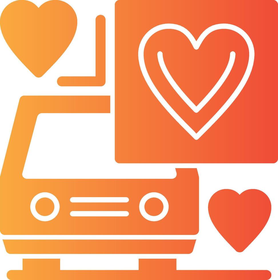 coche con corazón sólido multi degradado icono vector