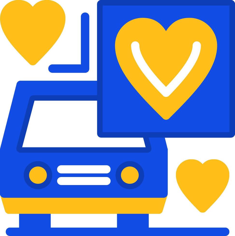 Car with heart Flat Two Color Icon vector