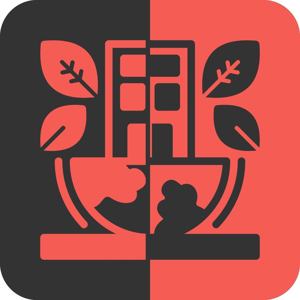 Sustainable architecture Red Inverse Icon vector