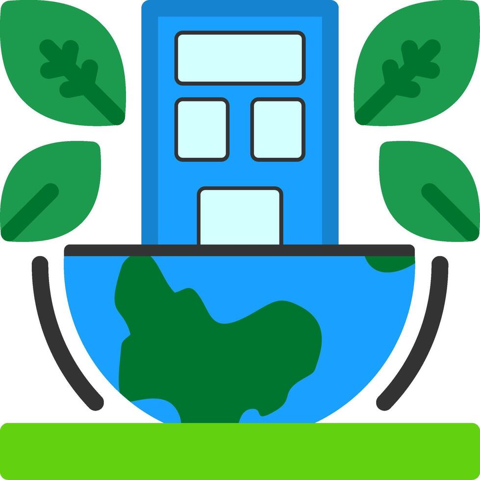 Sustainable architecture Flat Icon vector
