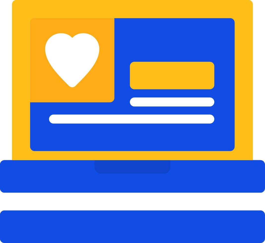 Heart Flat Two Color Icon vector