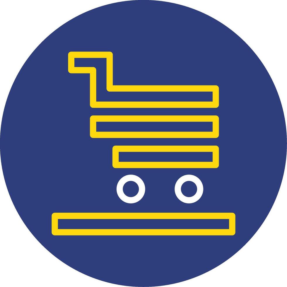 Cart Dual Line Circle Icon vector