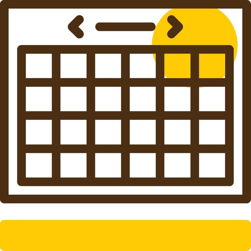 Calendar Yellow Lieanr Circle Icon vector