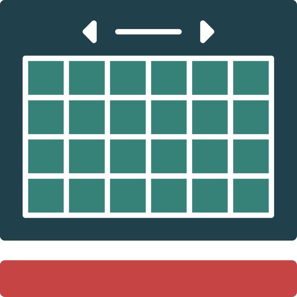 Calendar Line Two Color Icon vector