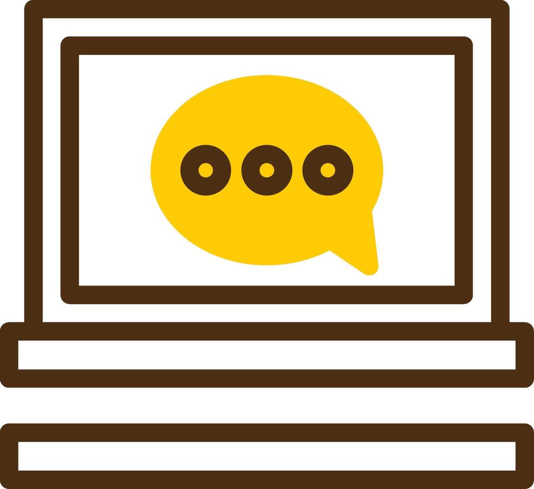 Chat Yellow Lieanr Circle Icon vector