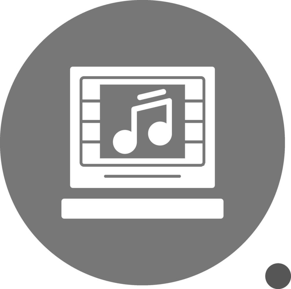 Music Glyph Shadow Icon vector