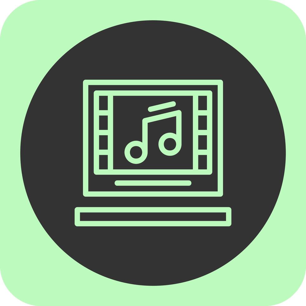 Music Linear Round Icon vector