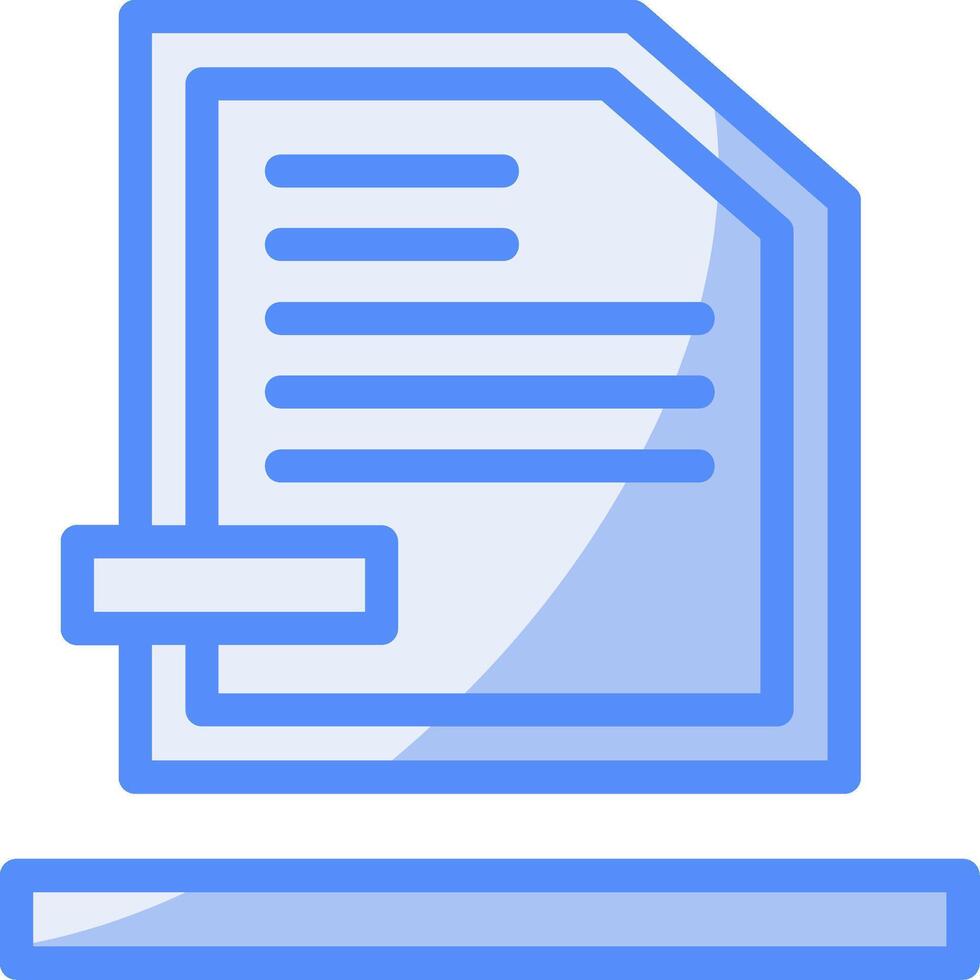 File Line Filled Blue Icon vector