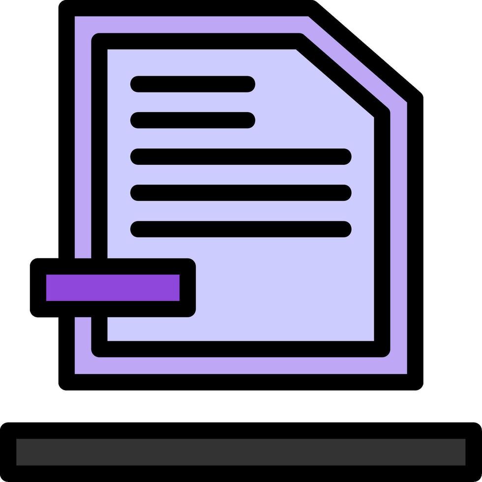 File Line Filled Icon vector