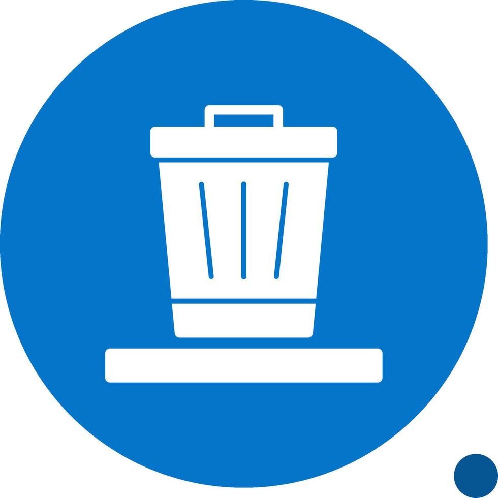 Trash Glyph Shadow Icon vector
