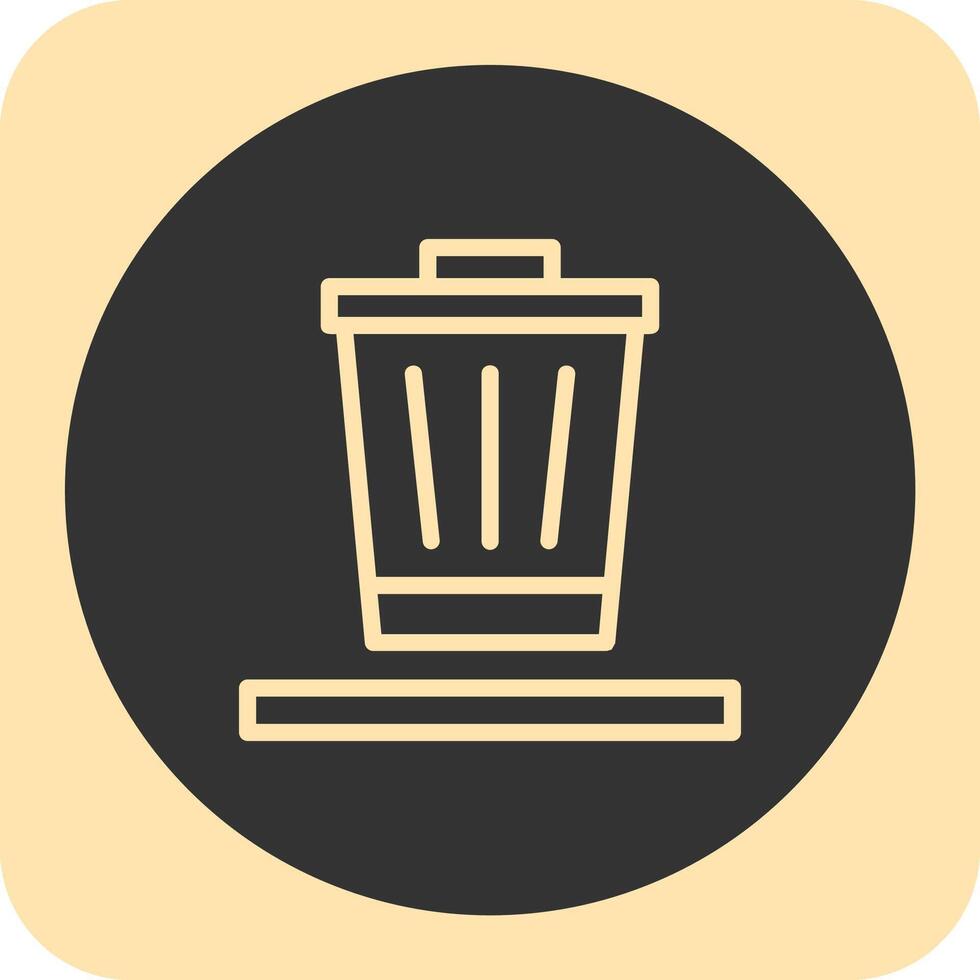 Trash Linear Round Icon vector