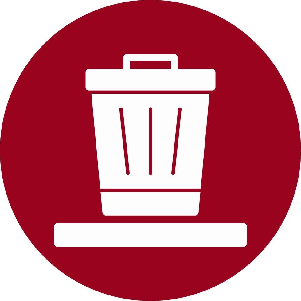 Trash Glyph Circle Icon vector